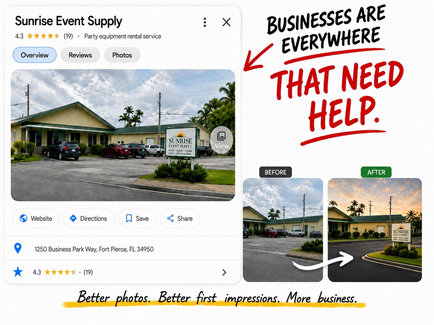 Businesses everywhere that need help with better photos